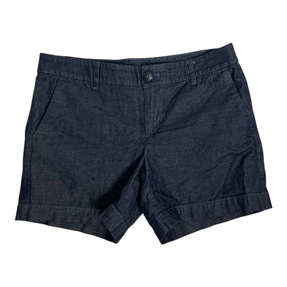 Ann Taylor Chambray Womens Shorts 4 Casual Chino Preppy Twee Factory - Picture 2 of 4